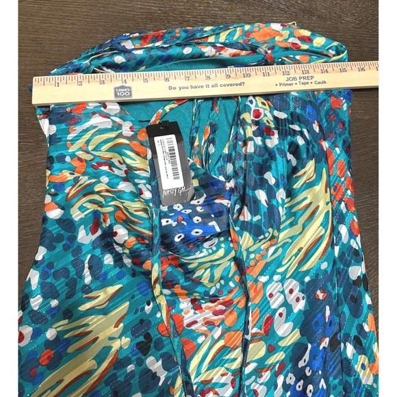 Nasty Gal Maxi Dress Abstract Print Lace‎ Up Back Sleeveless Size 8 - Picture 8 of 16